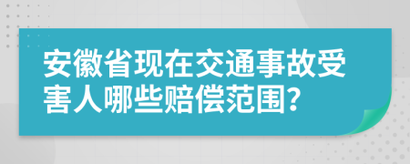 安徽省现在交通事故受害人哪些赔偿范围？