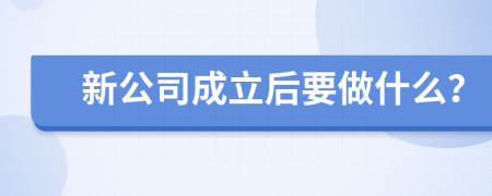 新公司成立后要做什么？