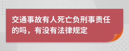 交通事故有人死亡负刑事责任的吗，有没有法律规定