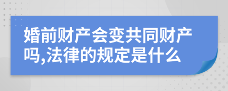 婚前财产会变共同财产吗,法律的规定是什么