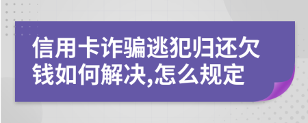 信用卡诈骗逃犯归还欠钱如何解决,怎么规定