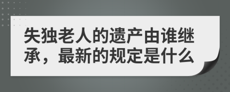 失独老人的遗产由谁继承，最新的规定是什么