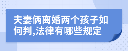 夫妻俩离婚两个孩子如何判,法律有哪些规定