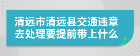 清远市清远县交通违章去处理要提前带上什么