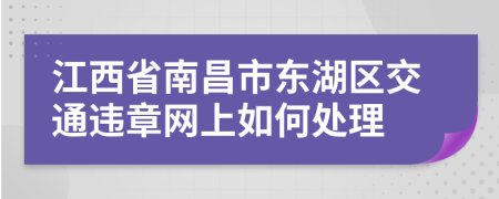 江西省南昌市东湖区交通违章网上如何处理