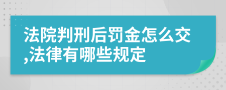 法院判刑后罚金怎么交,法律有哪些规定