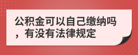 公积金可以自己缴纳吗，有没有法律规定