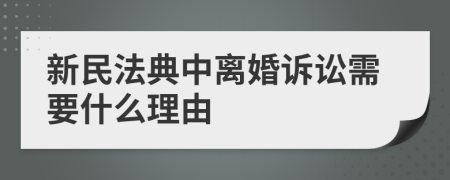 新民法典中离婚诉讼需要什么理由