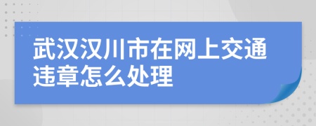 武汉汉川市在网上交通违章怎么处理