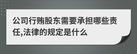 公司行贿股东需要承担哪些责任,法律的规定是什么