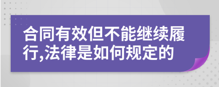 合同有效但不能继续履行,法律是如何规定的