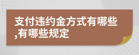 支付违约金方式有哪些,有哪些规定