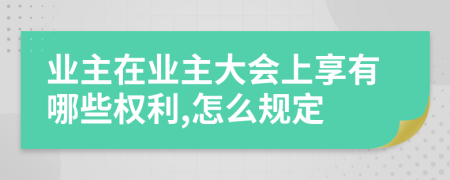 业主在业主大会上享有哪些权利,怎么规定