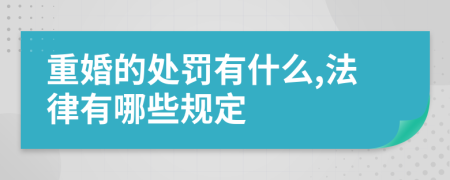 重婚的处罚有什么,法律有哪些规定