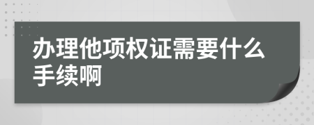 办理他项权证需要什么手续啊