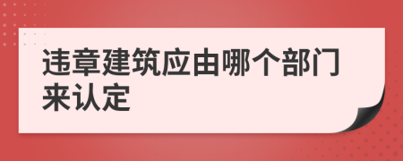 违章建筑应由哪个部门来认定