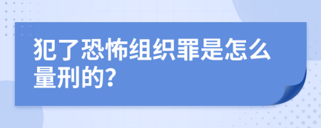 犯了恐怖组织罪是怎么量刑的？