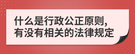 什么是行政公正原则,有没有相关的法律规定