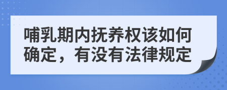 哺乳期内抚养权该如何确定，有没有法律规定