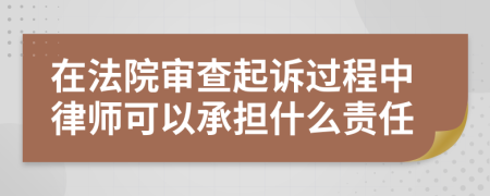 在法院审查起诉过程中律师可以承担什么责任