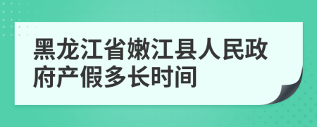 黑龙江省嫩江县人民政府产假多长时间