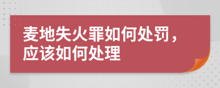 麦地失火罪如何处罚，应该如何处理