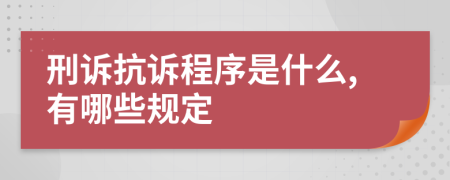 刑诉抗诉程序是什么,有哪些规定