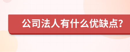 公司法人有什么优缺点？