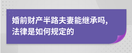 婚前财产半路夫妻能继承吗,法律是如何规定的