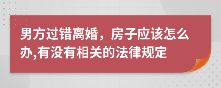 男方过错离婚，房子应该怎么办,有没有相关的法律规定