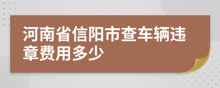 河南省信阳市查车辆违章费用多少