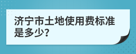 济宁市土地使用费标准是多少？