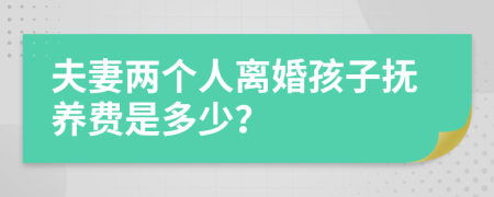 夫妻两个人离婚孩子抚养费是多少？