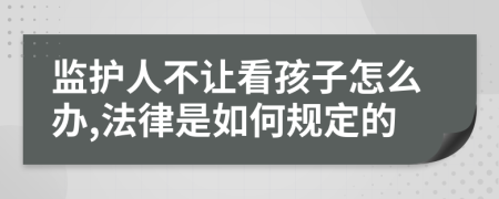监护人不让看孩子怎么办,法律是如何规定的
