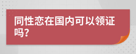 同性恋在国内可以领证吗？