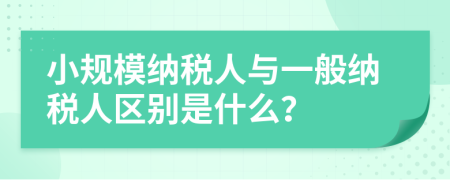 小规模纳税人与一般纳税人区别是什么？