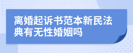 离婚起诉书范本新民法典有无性婚姻吗