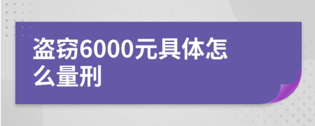 盗窃6000元具体怎么量刑