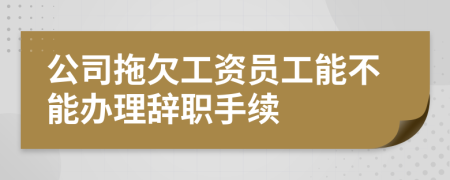 公司拖欠工资员工能不能办理辞职手续