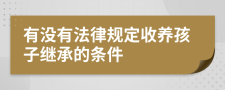 有没有法律规定收养孩子继承的条件