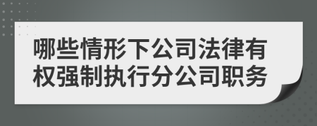 哪些情形下公司法律有权强制执行分公司职务