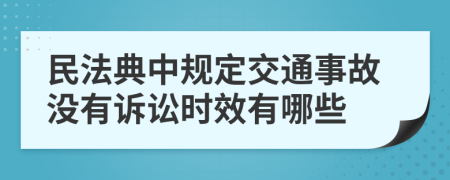 民法典中规定交通事故没有诉讼时效有哪些