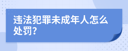 违法犯罪未成年人怎么处罚？