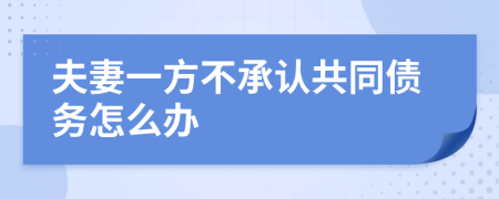  夫妻一方不承认共同债务怎么办 