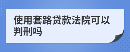 使用套路贷款法院可以判刑吗