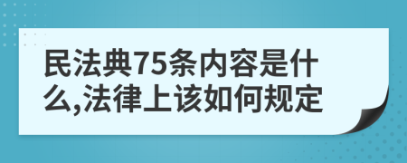 民法典75条内容是什么,法律上该如何规定