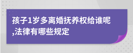 孩子1岁多离婚抚养权给谁呢,法律有哪些规定