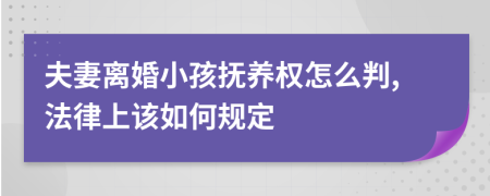 夫妻离婚小孩抚养权怎么判,法律上该如何规定