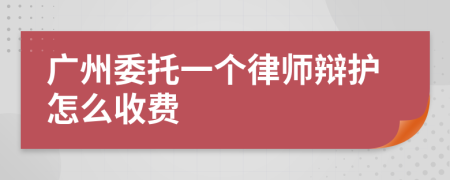 广州委托一个律师辩护怎么收费