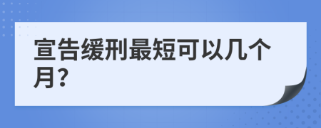 宣告缓刑最短可以几个月？